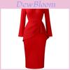 Elegant Office Dress With Pleated Detail For Women