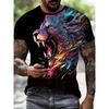 Fashion Men's Crew Neck Short Sleeve 3D Casual Color Printing Casual Short Sleeve Crew Neck T-Shirt