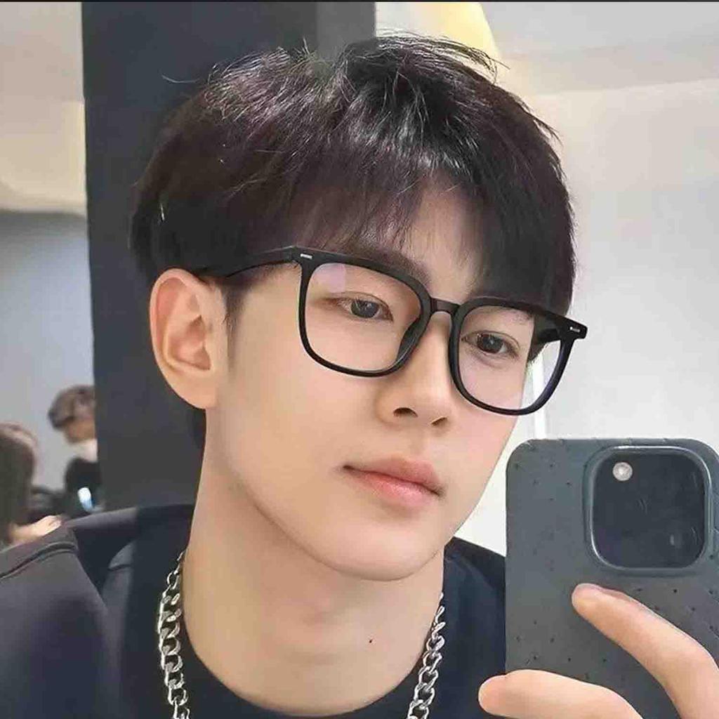 Sand Black Optical Glasses Retro Large Frame Glasses Artistic Eyewear Sand Black Blue Light Blocking Eyeglasses For Beach Men