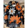 Womens Oversized Hooded Long Sleeve Sweatshirt With Floral Plaid Print Comfortable Breathable Casual Top