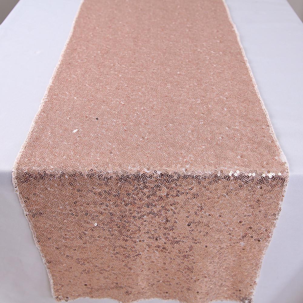 

Full Beautifully Designed Sequin Table Runner In Multiple Colors For Decor Holiday 30x180cm Rose Gold Table