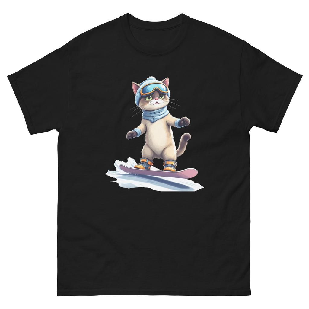 Siamese Cat Snowboarding Fun Snowboarder T-Shirt