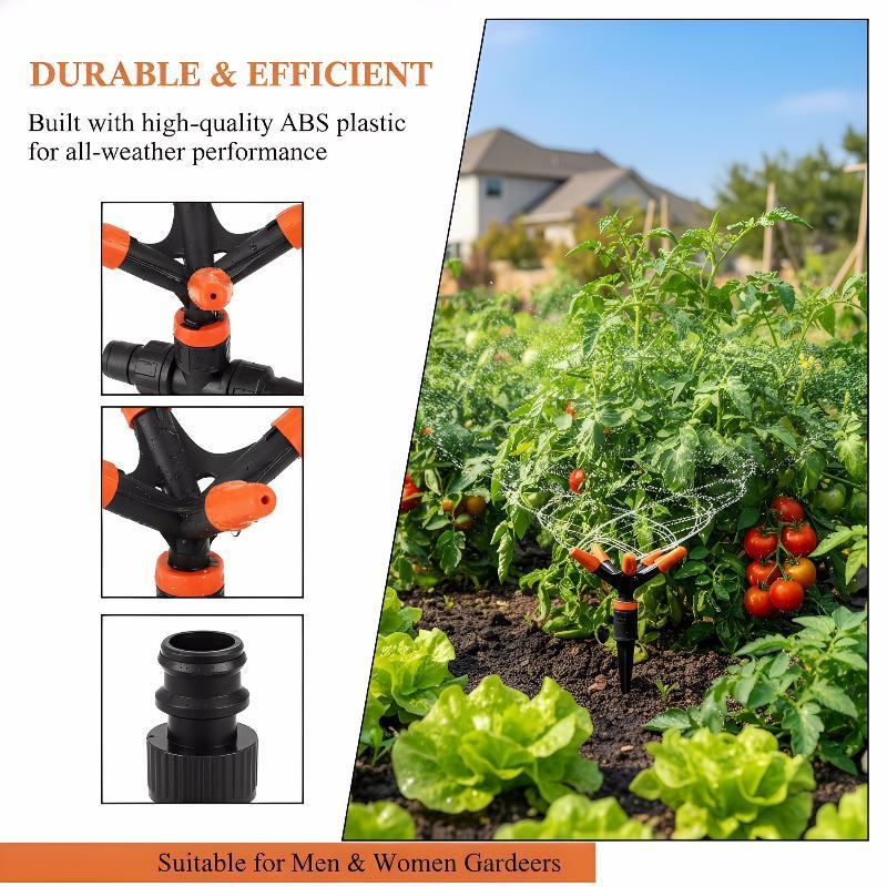 Garden Lawn Sprinkler Nozzle 360 Degree Rotating Head Automatic Water Spray Long Lasting for Outdoor Irrigation