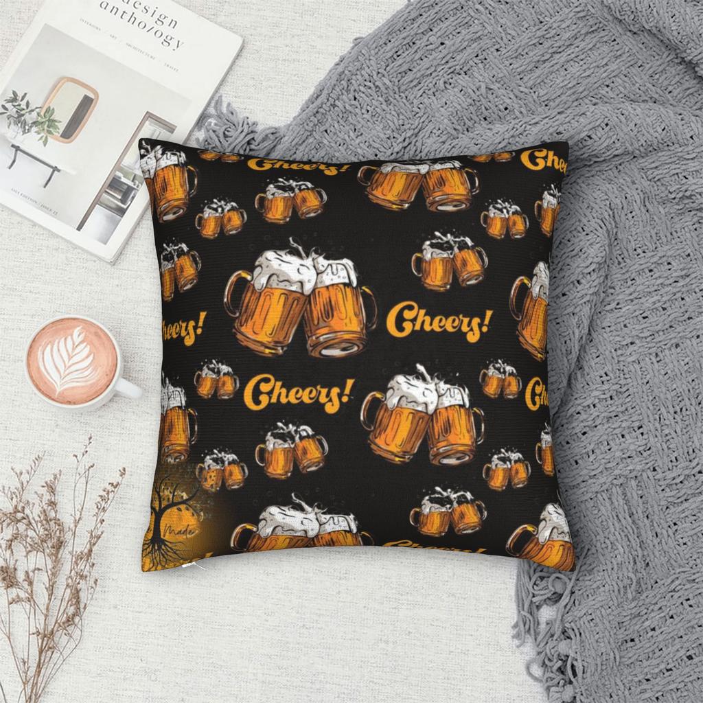 Soft and Sweet Home Beer Pattern Decor Pillowcases Accessories  Pillow Cover Square Multiple Sizes