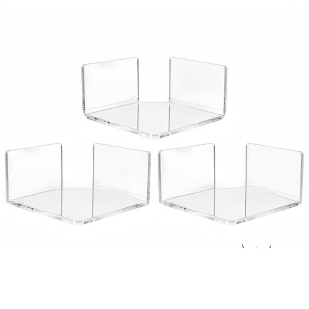 3pcs Clear Acrylic Acrylic Corner Shelves Wall Mounted Small Adhesive Shelves  For Security Camera