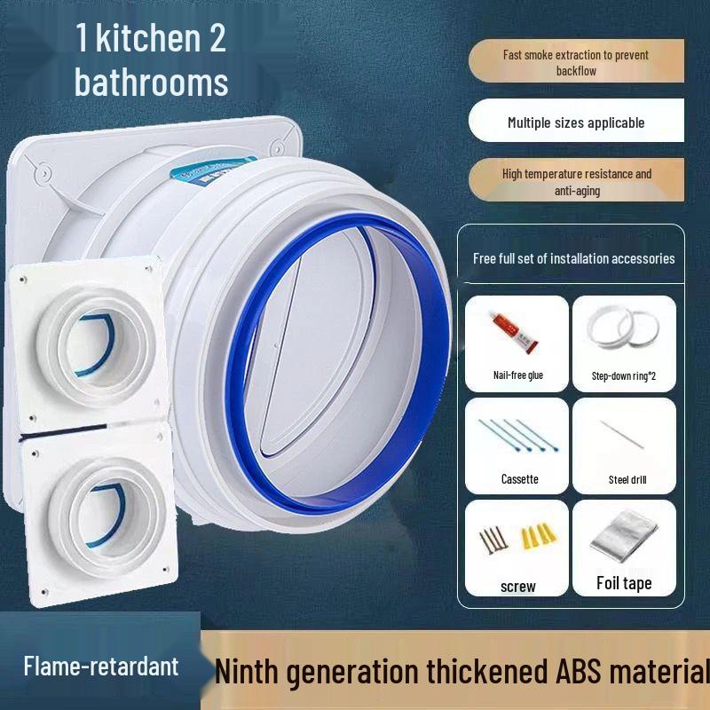 Kitchen Range Hood Flue Check Valve - Smoke Prevention and Pipe Protection