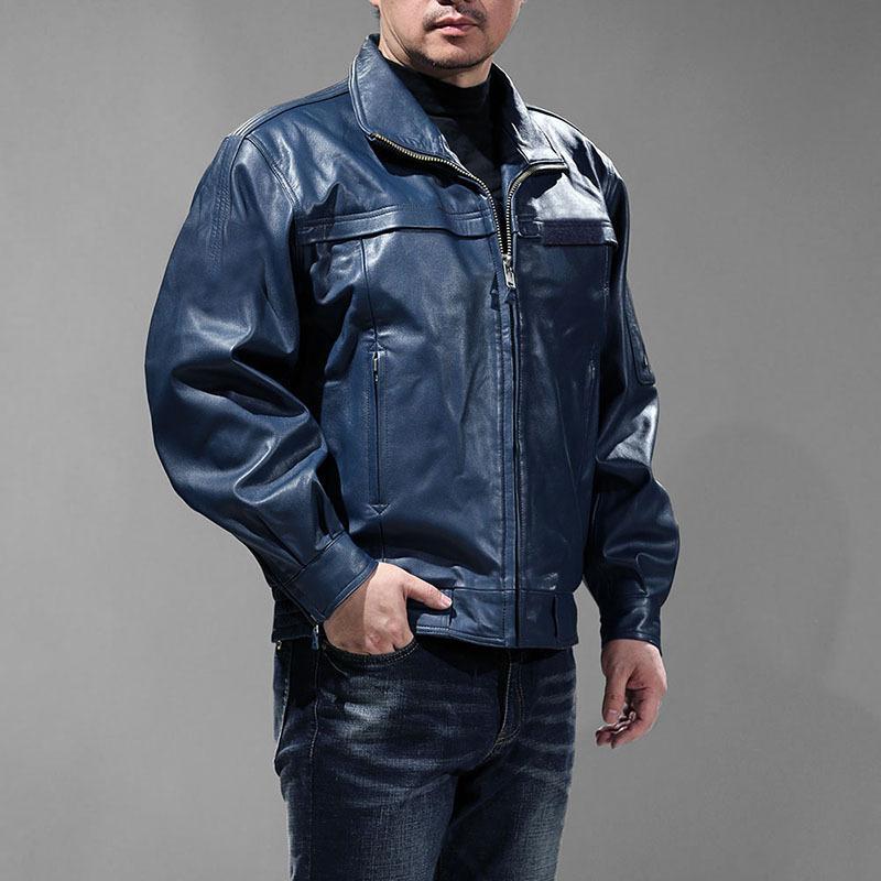 New A Air Force flight suit, genuine leather jacket for men and women, plus fat plus size goat leather air flight jacket