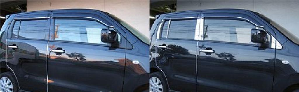 BRIGHTZ AZ Wagon MJ23S Series Stainless Steel Pillar Panels with Visor Attachment 1360 Ultra-Mirror (14-Piece Set) [PIL-SIL-389]