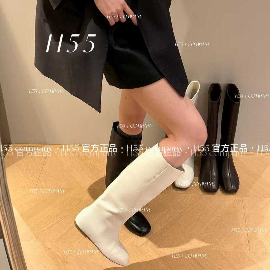 New leather inner height increase pointed western boots women's cat heel low heel height increase thin tube knight boots children