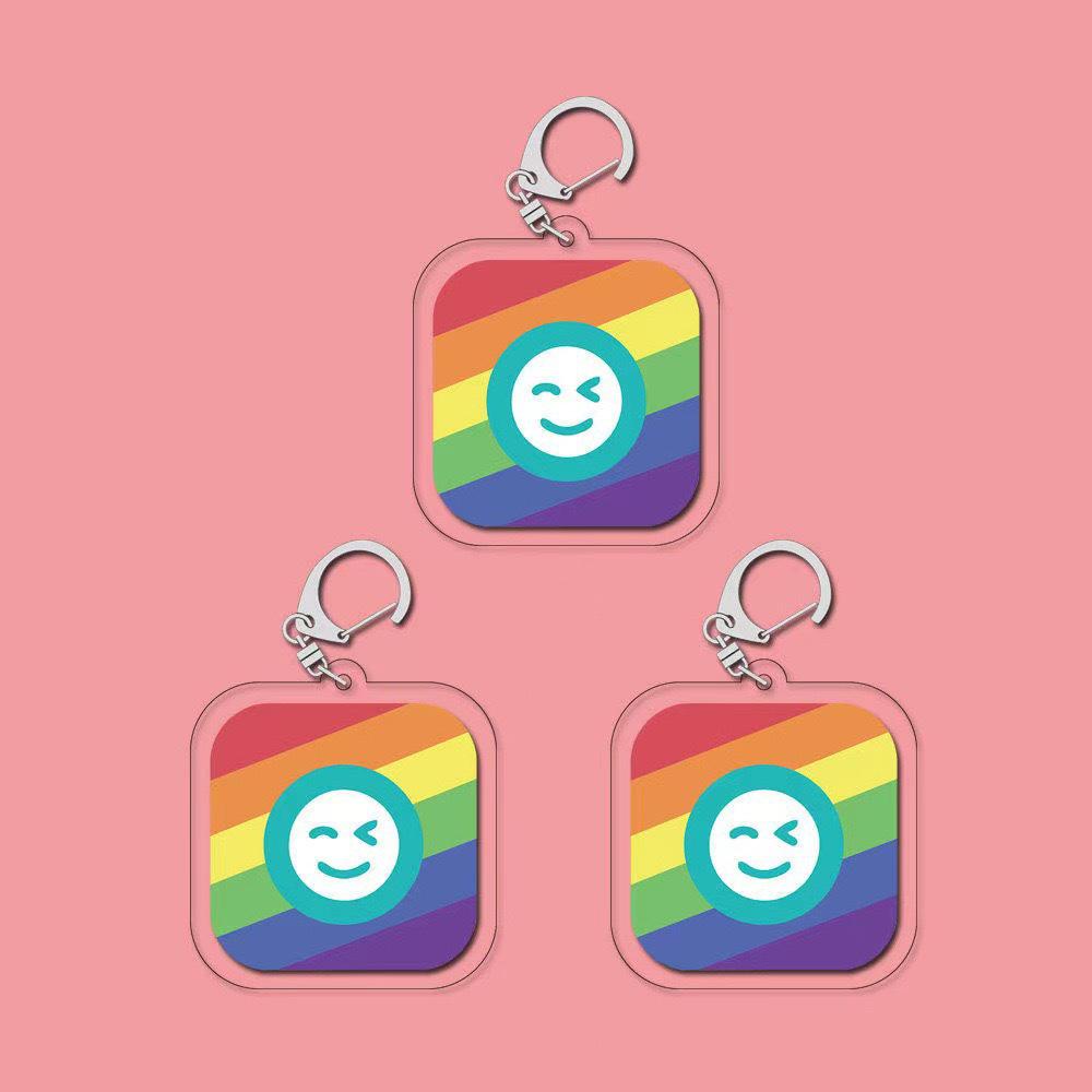 Douyin Rainbow Acrylic Keychain - Creative DIY Internet Celebrity Style