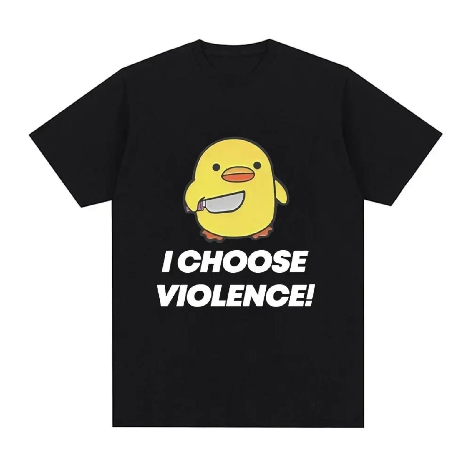 

Choose Violance T-shirt Duck Humor slogan T-shirt Women s casual short sleeved large T-shirt Street wear XXXXXL різнокольоровий
