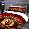 Manchester Emblem Display Bedding (1 * duvet cover + 2 * pillowcase, without core) 2D Flat Bedding set Christmas birthday gift
