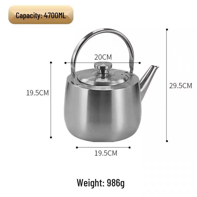 Golden 304 Stainless Steel Soup Pot and Tea Kettle for Hot Pot Restaurants, Large Capacity Commercial Use.