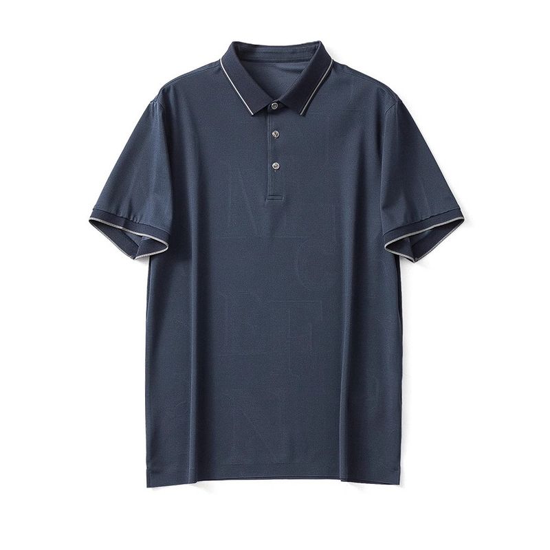 6A Mulberry Silk Ice Silk Short Sleeve T-shirt Men's Summer Business Casual Lapels Polo Shirt Export Men's Clothing T-shirt with Collar