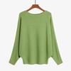 Women's Casual Fashion Knitwear One Neck Batwing Pullover Hem Elastic Soft Breathable Sweater Loose Simple Solid Comfortable Thread Knit Tops