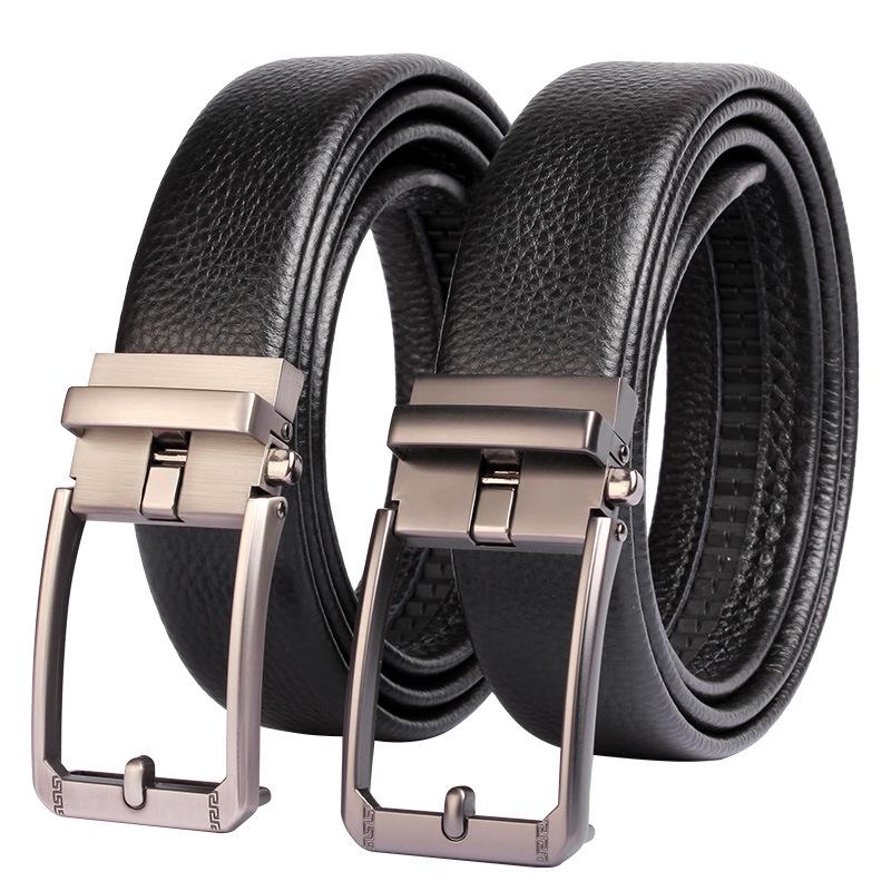 

Luxurious Men s Cowhide Automatic Buckle Belt 110cm