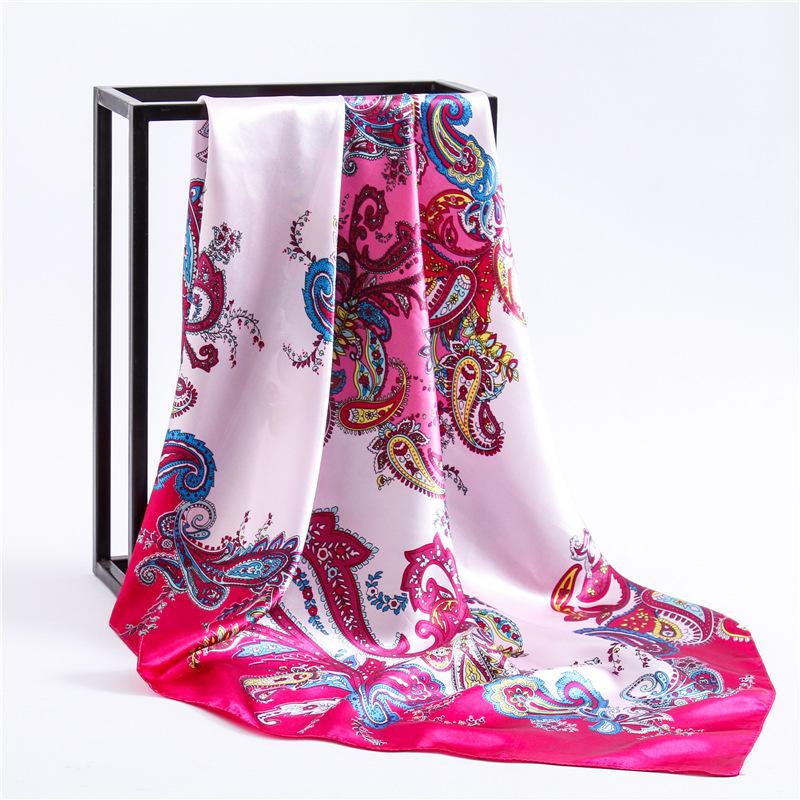 

90 * 90 см новый шелковый шарф женский весенне-летний декоративный шарф солнцезащитный дорожный платок осенне-зимний шарф тонкий выпуск 90*90cm