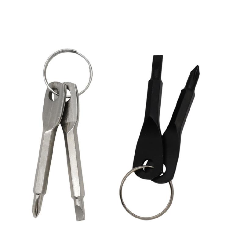Portable Screwdriver Slotted Screwdriver Cross Shaped Small Screwdriver Keychain