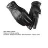 Winter Cycling Gloves Men Women Black Faux Leather Wind Resistant Gloves Warm Fleece Lined Gloves for Driving Outdoor Activities