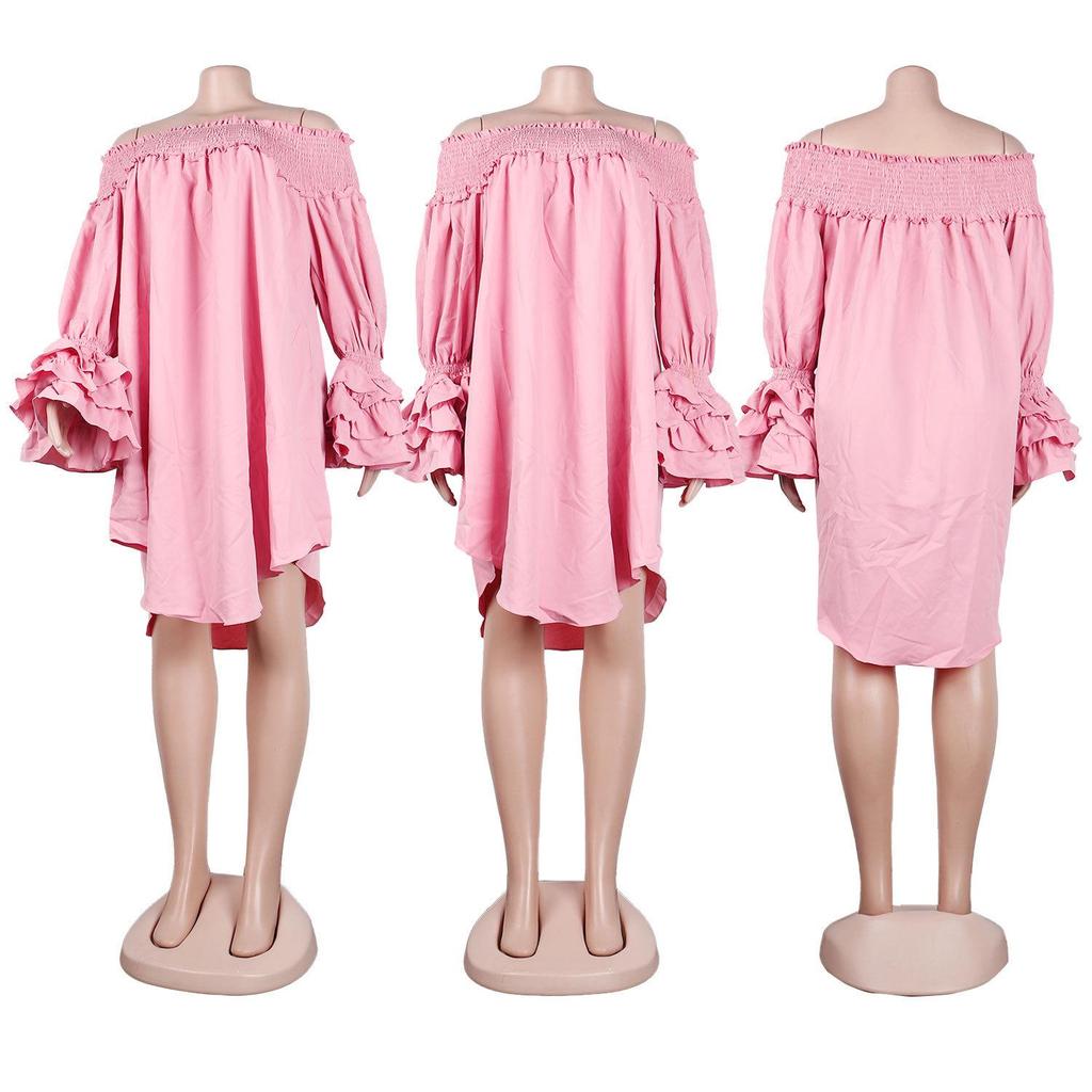 European & American Off-Shoulder Slim Fit Dress