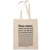 Tote Bag - PLANETEE - Fiancé Situation Homme Beige - Coton - Beige - Imprimé En France
