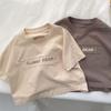Korean Style Summer Cotton Letter T-Shirt for Toddlers: Boys & Girls Short Sleeve