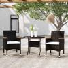 Day and Night - Day and Night 3-piece Garden Dining Set Black Synthetic Rattan