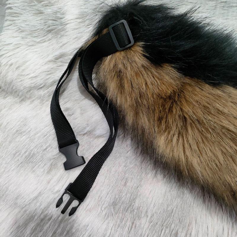 Fursuit Wolf Dog Tail with Adjustable Belt Furry Ears Kemonomi Anime Convention Cosplay Prop Halloween Costume Accessories