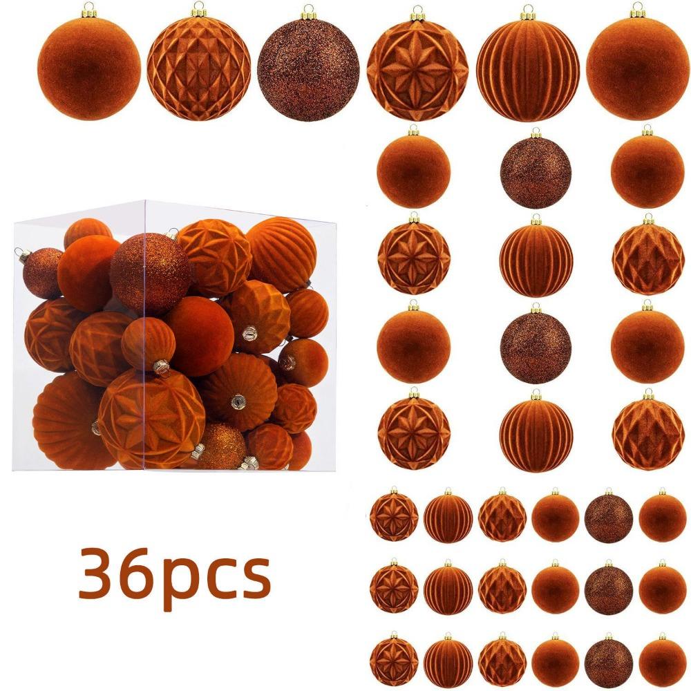 

36 шт./коробка Небьющиеся бархатные рождественские шары Пластиковые рождественские подвесные шары Сделай сам Style 6