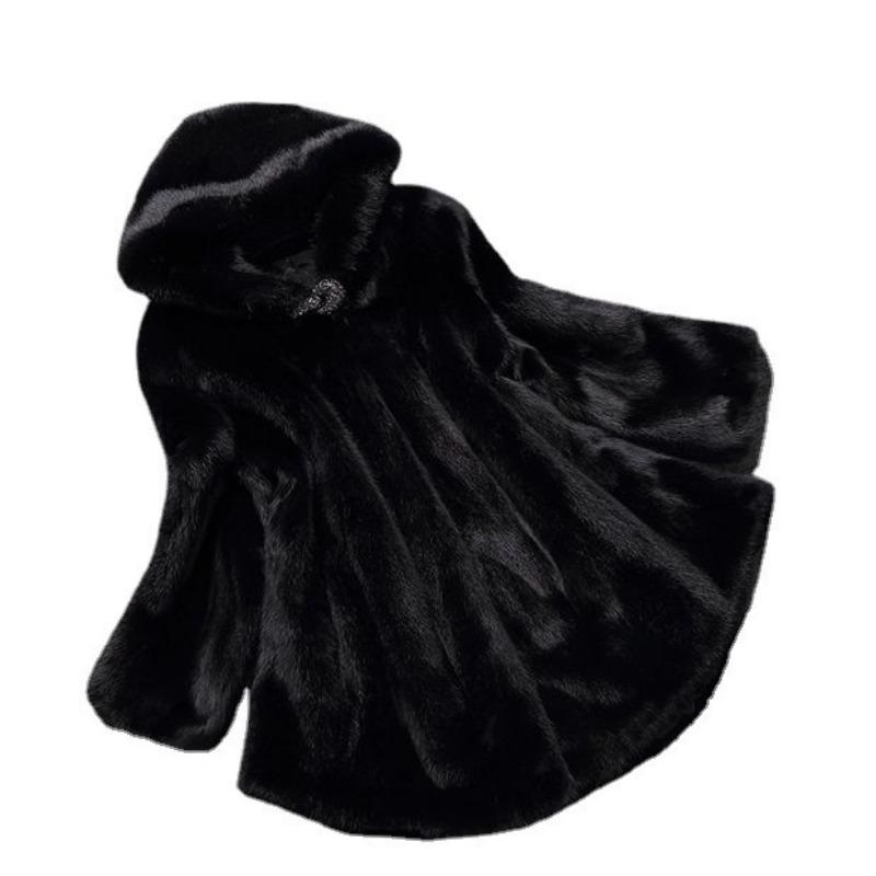 Große Größe Mode Herbst und Winter Neu Imitation Nerzleder Imitation Pelz Damenmantel Mittel und Lang Kapuze Leicht