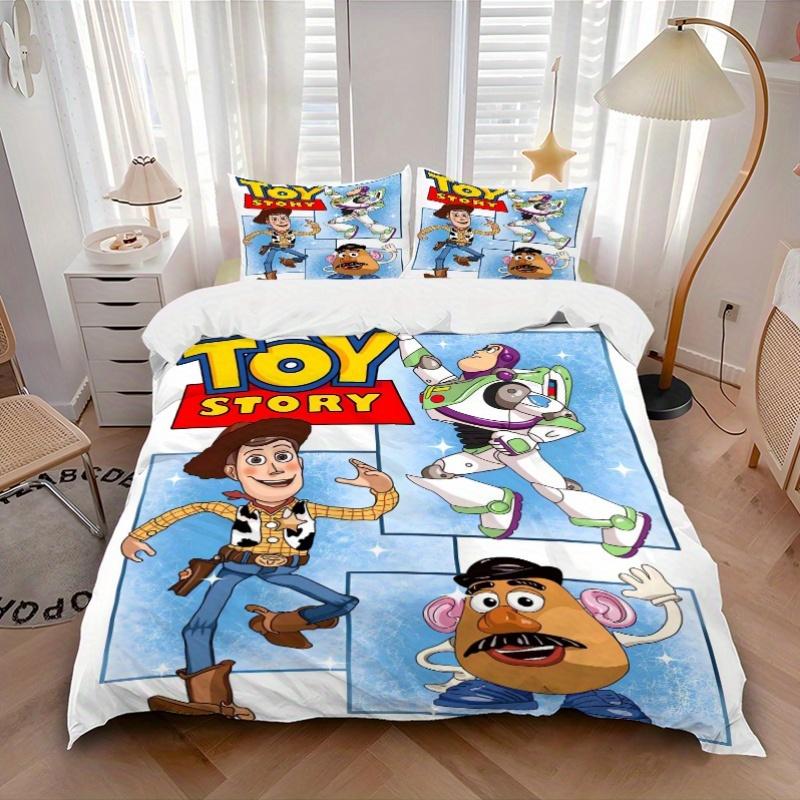 3pcs Toy Story Characters Quilt Cover Set - Soft and Cozy Bedroom, Guest Room and Dorm Decorative Bedding 3-Piece Set 1 Quilt Cover + 2 Pillow Sh