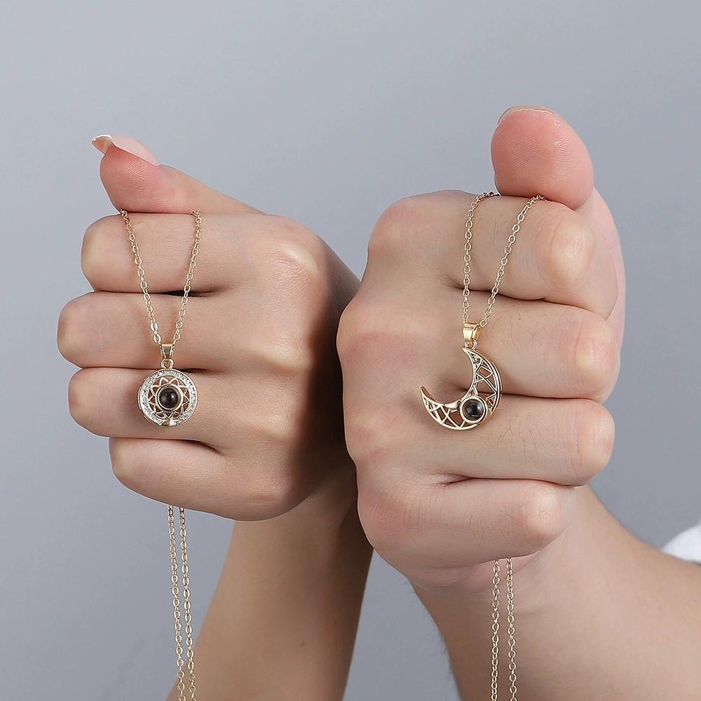 Новое Медное Магнитное Ожерелье Солнце Луна для Женщин Мужчин Пары Модная Цепочка Подарки Хорошему Другу Трендовые Ювелирные Аксессуары
