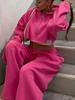 Ensemble Sportif Décontracté à Capuche et Pantalon Large pour Femmes Européennes et Américaines Automne/Hiver
