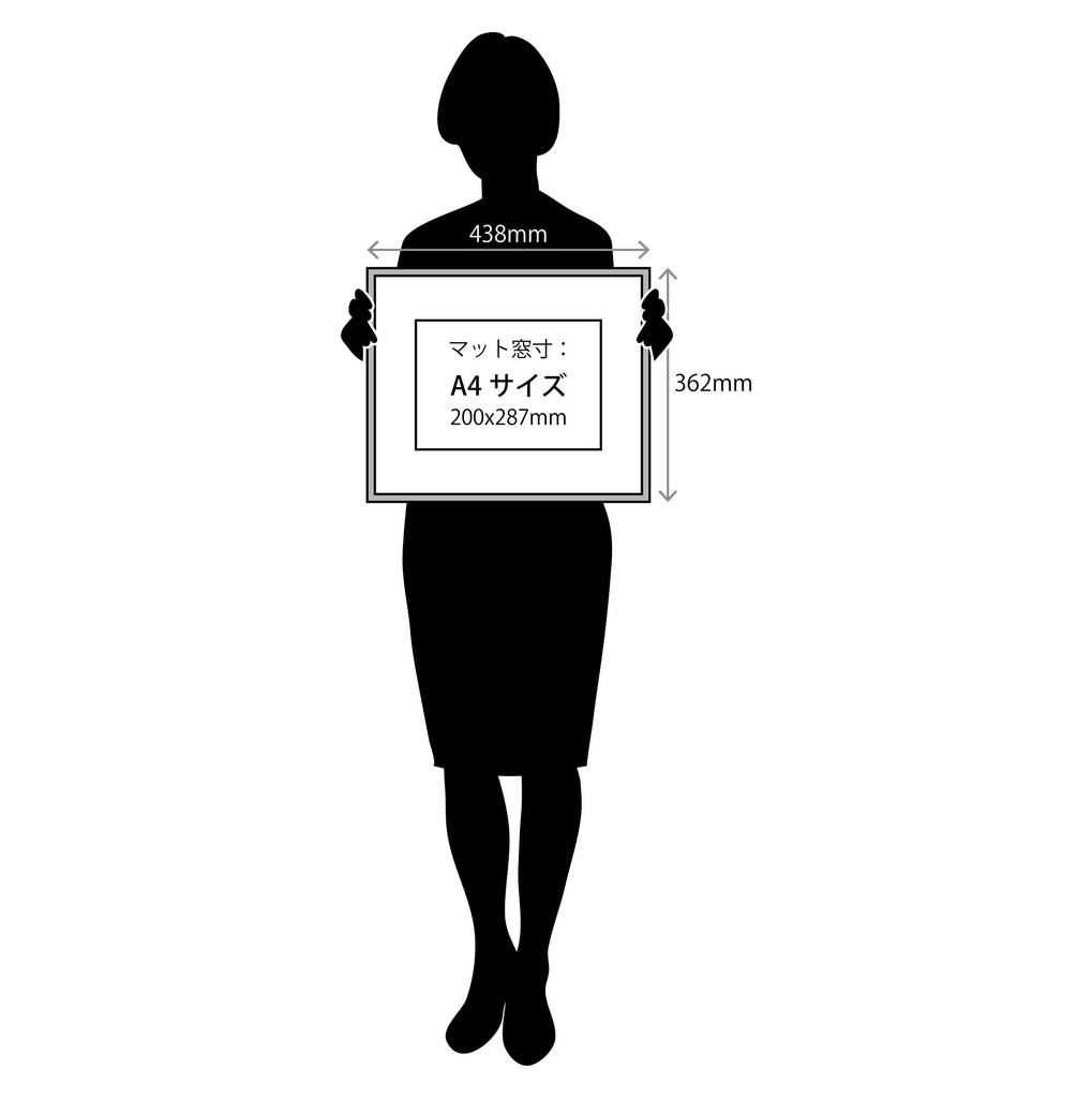 Larson Jules A4 size picture frame with mat D771 frame outer sepia (frame size quarter-cut, size 438x362mm)