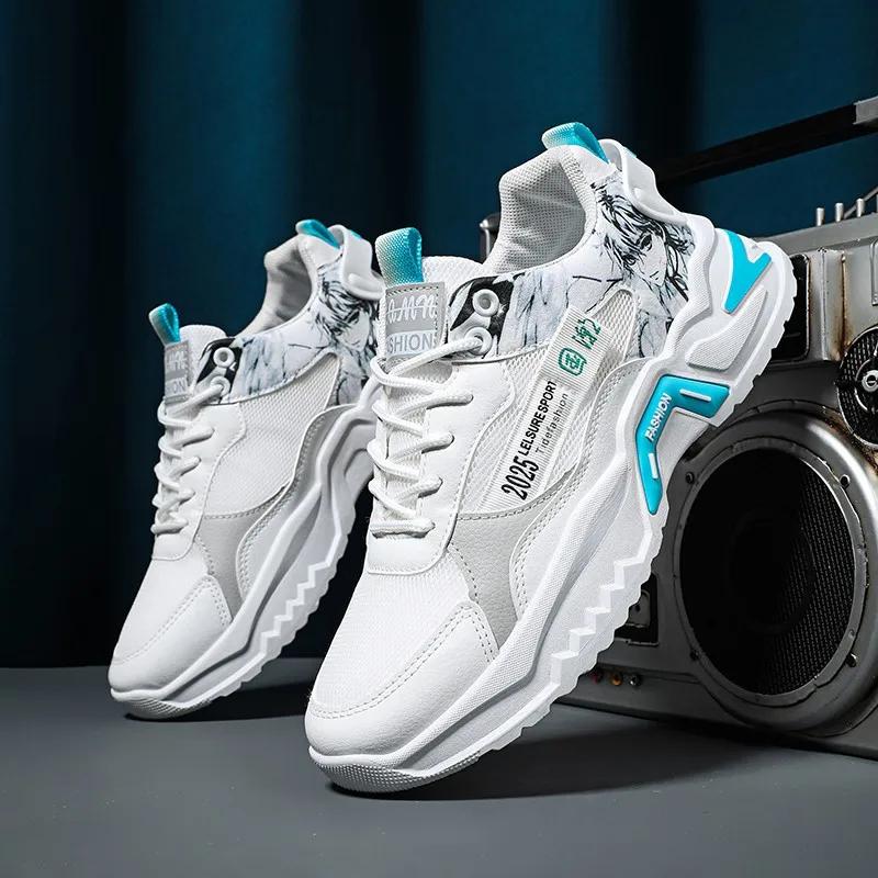 Trendy Sports Shoes For Teens New Arrival Spring 2025 Breathable Running Shoes With Thick Sole For Men Casual Athletic Shoes