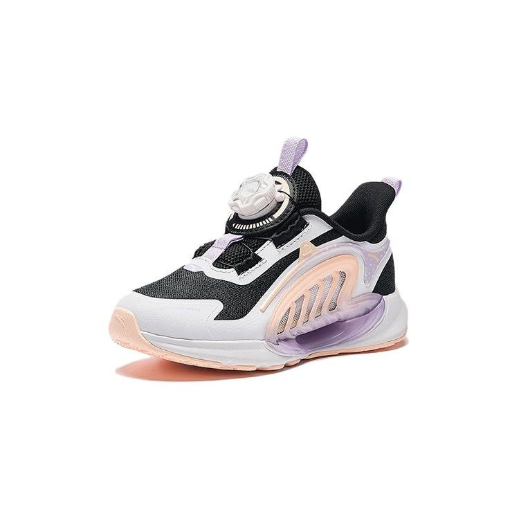 Anta Kids Monthly 2.0 Shock Absorbing Wear Resistant Breathable Low Top Running Shoes Kids Running Shoes White Black Pink 322429902-5