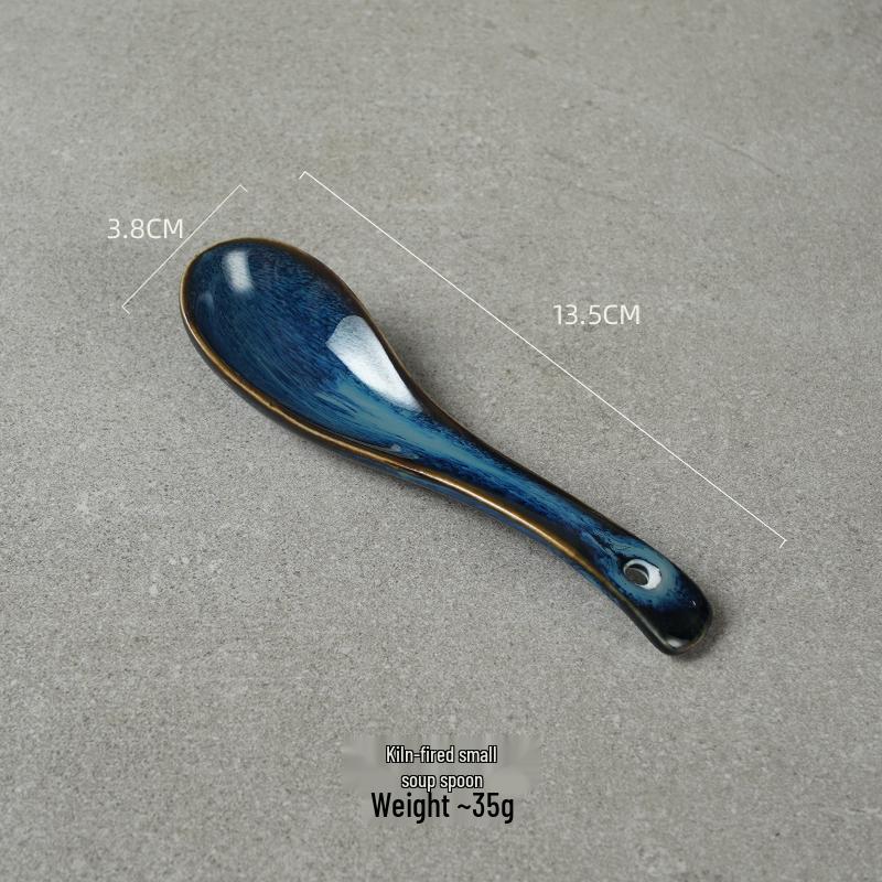 Set di Cucchiai da Zuppa e Riso in Ceramica Stile Giapponese - Elegante Stoviglieria per Uso Domestico o Ristorante
