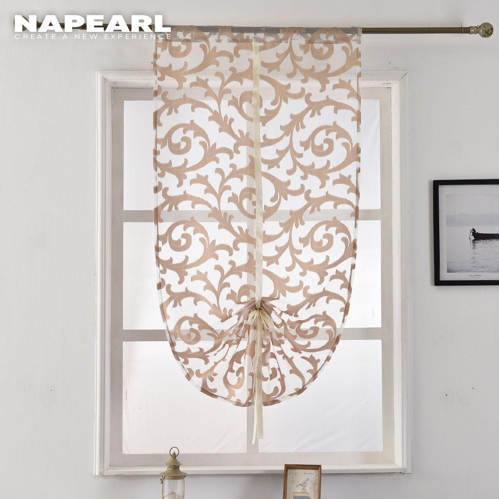 1 PC Napearl Stile europeo Moda fiore Finestra Casa Cucina Tessuto jacquard Tenda in tulle
