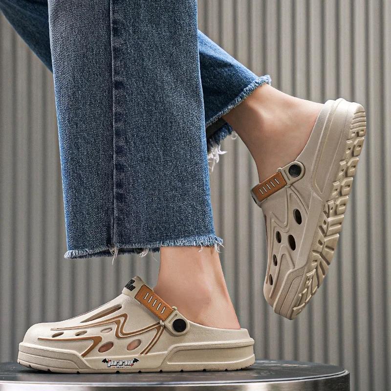 Men Slippers Summer New EVA Soft-soled Platform Slides Sandals Indoor Outdoor Walking Beach Shoes Flip Flops Mens Shoes Big Size