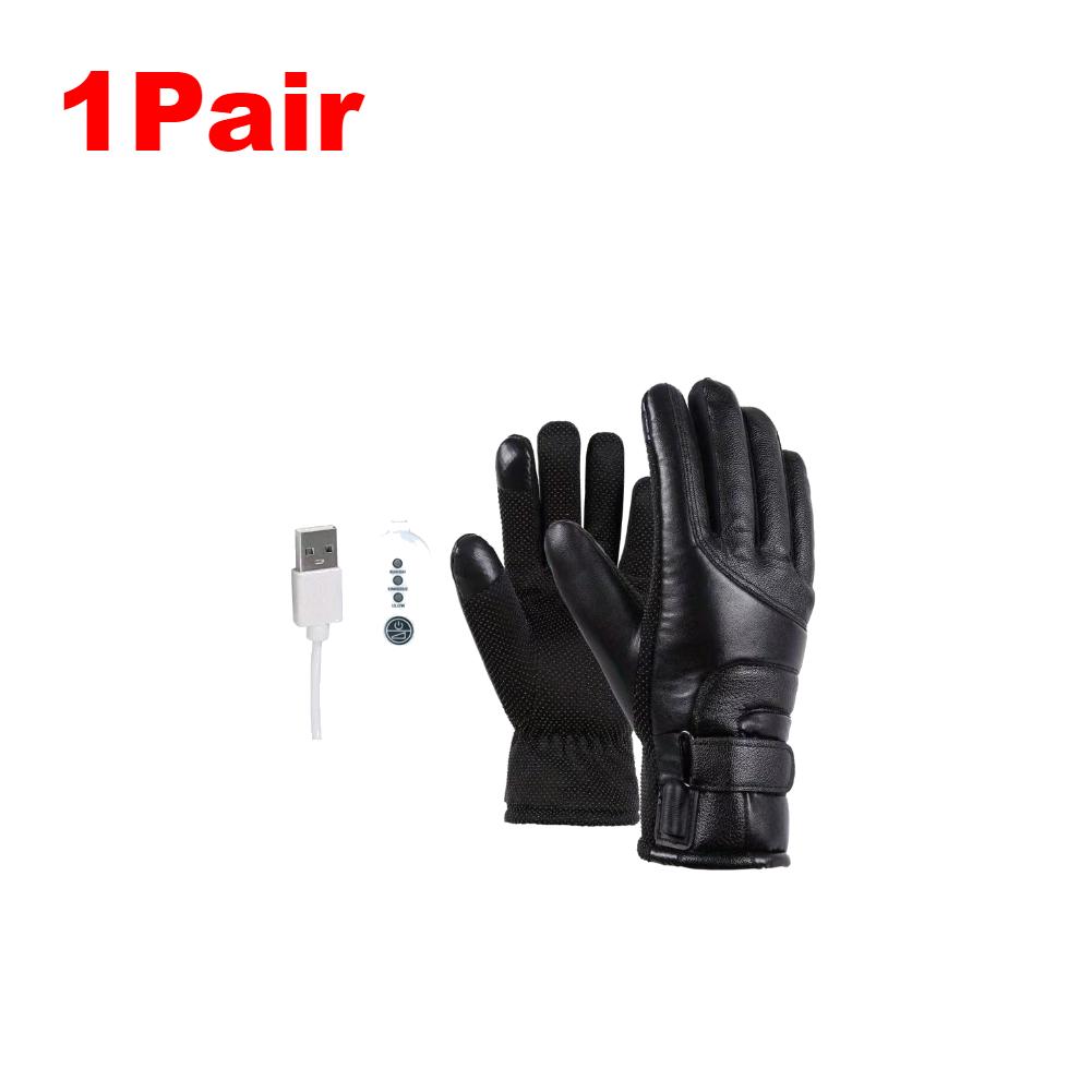 1-5Pairs Winter USB Heated Gloves Waterproof Motorcycle Heating Thermal Gloves Outdoor Keep Warm Soft Guantes For Cycling Skiing