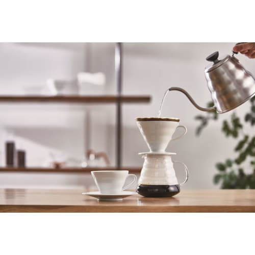 HARIO V60 Transparent Dripper 01 Ceramic for 1-2 Cups 200ml White Made In Japan VDC-01W