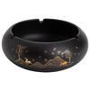 Retro Chinese-Style Large Windproof Ashtray - Coarse Pottery Design, High-End Luxury Cigarette Holder for Home & Office