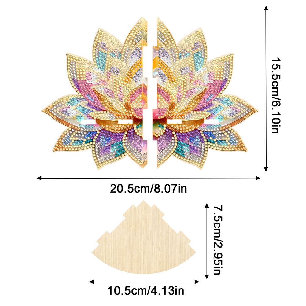 5D DIY Diamond Art Floating Corner Shelf Colorful ButterflyPattern Diamond Painting Triangle Fan Shaped Rack for Kitchen Bedroom