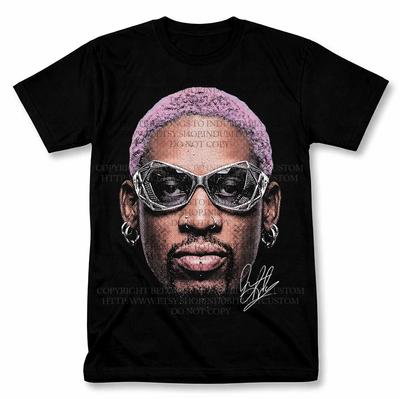 Dennis Rodman Lila Haare Rodzilla 90er Grafik T-Shirt Vintage Style Tee
