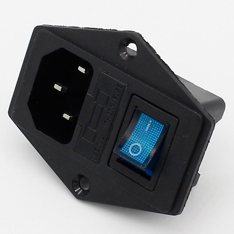 5pcs  brass part  with 10A fuse  power socket with Rocker Switch ac socket 3 Terminal Power Socket with Fuse Holder Connector
