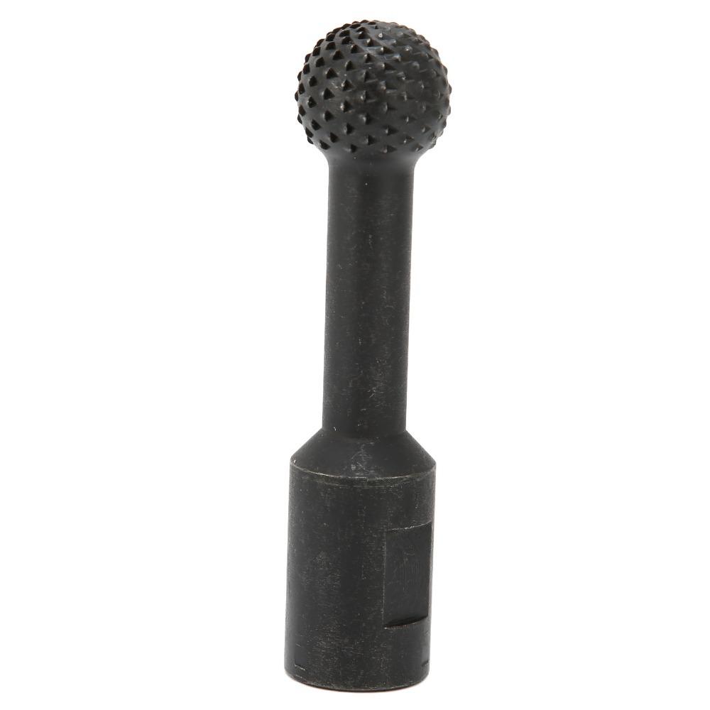 Heavy-Duty Carbon Steel Ball Gouge 5/8-11 Threads Black Sphere Rotary Burr Abrasive Teeth Spherical Grinding Head Wood Carving