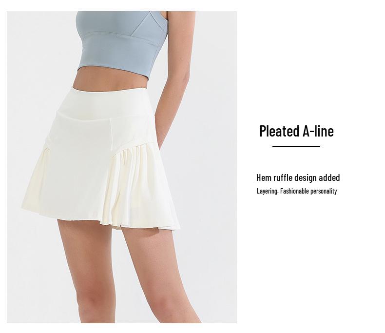 Women's Summer Two-Piece Sports Skort: Breathable, High-Waist Tennis Skirt with Anti-Exposure Yoga Shorts for Running and Training