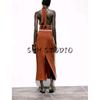 Summer Women's Clothing Ruched Decoration Contrast Color Embroider Fashion Elegant Sleeveless Midi Skirt Dress 8741048
