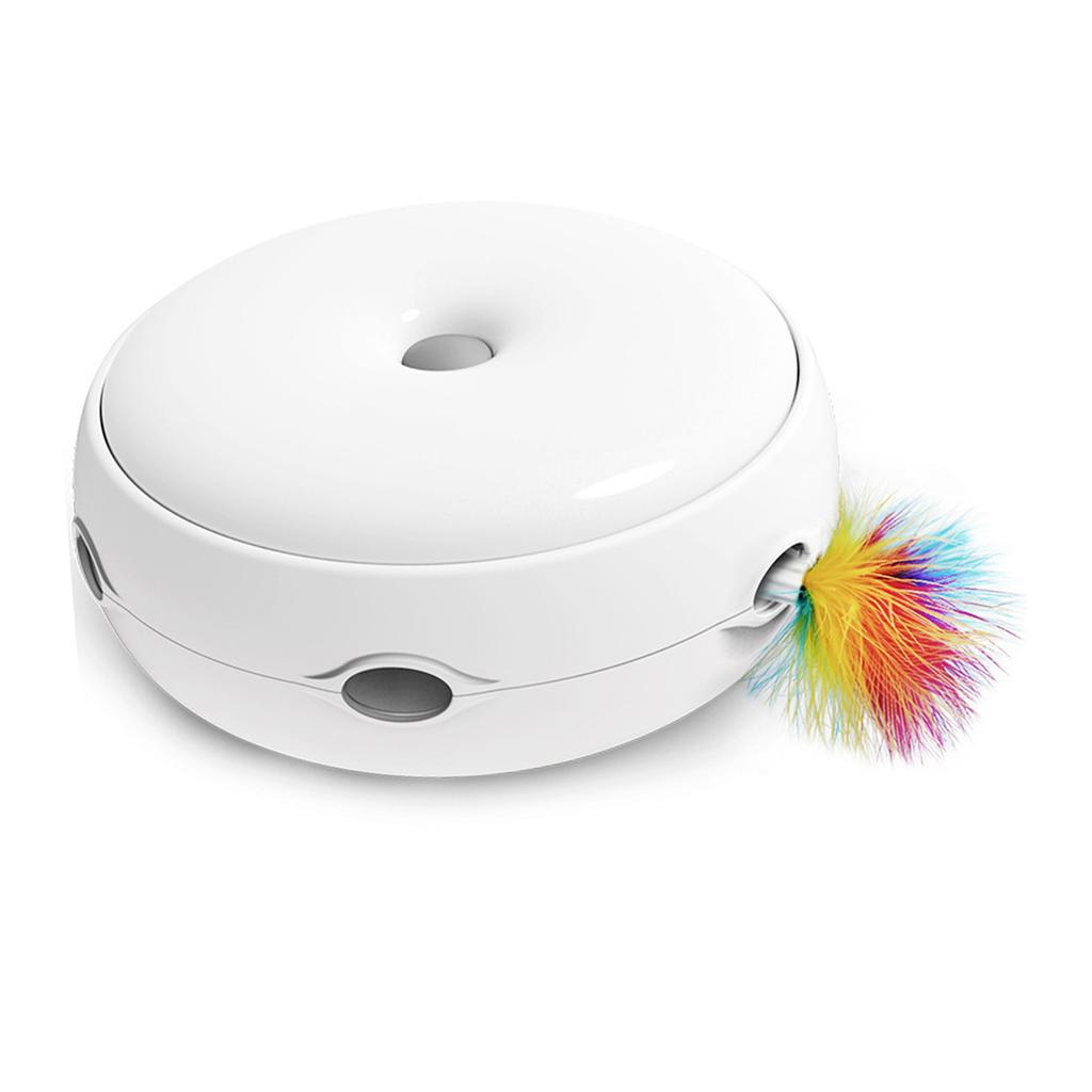 Cat Feather Turntable Interactive Smart Electric Cat Turntable Toy with Light and Sound for Cat