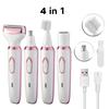 Kadınlar için 4'ü 1 arada Elektrikli Tıraş Makinesi Tıraş Makinesi Bayan Tıraş Makinesi Vücut Kılları Düzeltici Koltuk Altı Bikini Kol Bacak Yüz Bıyık Taşınabilir Ağrısız